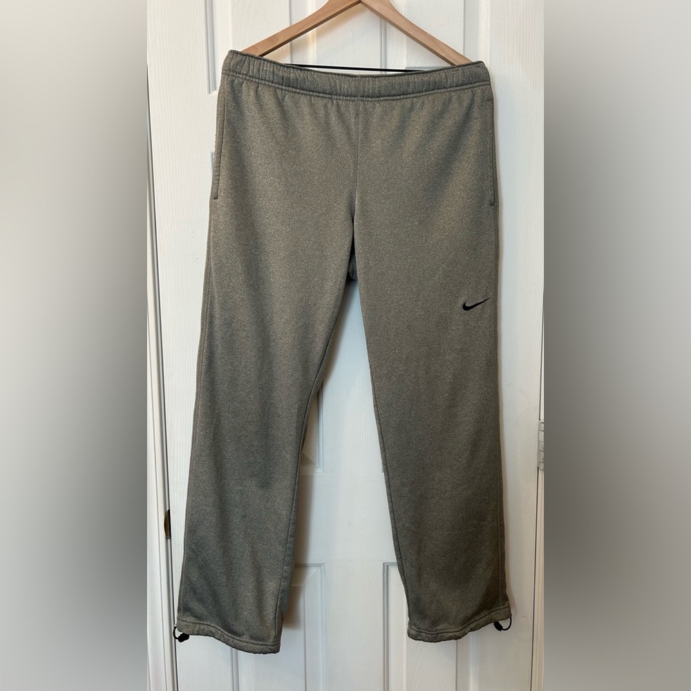 Nike Gray Joggers Sz-M adjustable ankles w/pockets,
